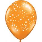 Party Center Baloane latex 5 inch inscriptionate stars orange, qualatex 92068 (PC_Q92068)
