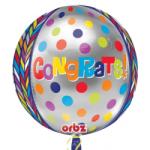 Party Center Balon folie orbz sfera congratulations, 40 cm, amscan 28373, 1 buc (PC_A28373)