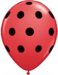 Party Center Baloane latex 13cm rosii - big polka dots, qualatex 26153 (PC_Q26153)