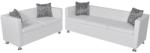 vidaXL Set canapele 3 locuri și 2 locuri, alb, piele artificială (272180) Canapea