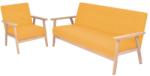 vidaXL Set de canapele 2 piese, textil, galben (274917) Canapea