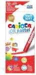 CARIOCA Creioane cerate, rotunde, D-10mm, 12 culori/cutie, CARIOCA Oil Pastel Crayons Maxi