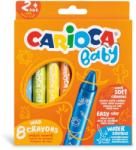 CARIOCA Creioane cerate, rotunde, lavabile, 8 culori/cutie, CARIOCA Baby Wild Crayons 2+