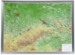 Georelief Harta in relief 3D Saxonia, mare, in cadru de aluminiu (in germana) (44632)