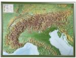 Georelief Harta in relief 3D a Alpilor, mare, in cadru de lemn (in germana) (44606)