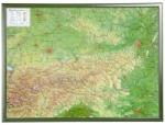 Georelief Harta in relief 3D a Austriei, mare, in cadru de lemn (in germana) (44626)