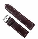  Curea Ceas Piele Naturală Maro Închis Cusătură Albă 18mm, 20mm, 22mm, 24mm - WZ2365 (WZ2365)