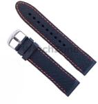  Curea Ceas Silicon Premium - Neagră cu Cusătură Neagră (20mm, 22mm, 24mm) (WZ956)