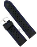  Curea Silicon Neagra Cusatura Albastra - Caro 24mm WZ749 (WZ749)