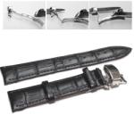  Curea ceas piele neagra Deployant 18 mm 20 mm 22 mm 24 mm C005 (C005)