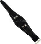  Curea ceas piele naturala neagra cusatura alba 24mm (WZ1762)