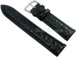  Curea Ceas WatchZone din Piele Naturală Neagră cu Imprimeu Crocodil, Dublu Strat, Interior Crem, Model WZ1613 (12mm - 26mm) (WZ1613)
