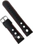  Curea de Ceas din Silicon Time Veranda - 22mm | Negru Mat cu Cusătură Roșie (WZ1484)