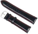  Curea Ceas Piele Naturala Neagra Cusatura Rosie 12mm 14mm 16mm 18mm 20mm 22mm 24mm 26mm 28mm WZ2062 (WZ2062)