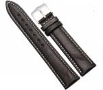  Curea Ceas din Piele Naturală Neagra + Cusatura Alba 8mm 10mm 12mm, 14mm, 16mm, 18mm, 20mm, 22mm, 24mm, 26mm (C003)