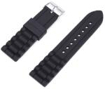  Curea Ceas Silicon Neagră Waterproof 18/20/22mm | Rezistentă la Apă | Cataramă Oțel (WZ726)