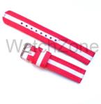  Curea ceas NATO Rosu si Alb Austria 18mm 20mm 22mm (WZ994)