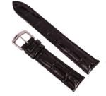 Curea Ceas Premium - Piele Naturală Neagră, Imprimeu Crocodil (C056)