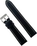  Curea Ceas Piele Naturala Neagra Cusatura Alba Casual 20mm, 22mm - WZ2306 (WZ2306)