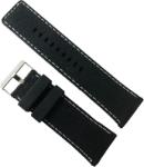  Curea Silicon Neagră, cusătură albă - 30mm (WZ2680)