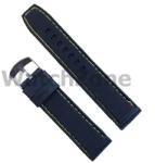Tevise Curea silicon negru cu puncte si cusatura galbena 20mm, 22mm, 24mm WZ961 (WZ961)