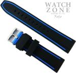  Curea pentru ceas Alfa - Silicon Albastru și Negru - 20mm, 22mm 24mm - 5S15 Albastru (5S15 Albastru)