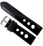 GmbH Watch Accesories Curea Ceas „Rally Race WZ1992 - Piele Naturală Neagră, Design Perforat (18mm - 24mm) (WZ1992 Race)