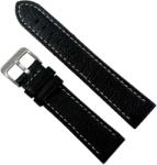  Curea Ceas Piele Naturala Neagra Cusatura Alba 18mm 20mm 22mm 24mm WZ2206 (WZ2206)