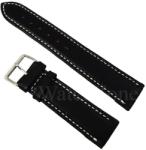  Curea ceas piele naturala neagra cusatura alba 20mm 22mm 24mm WZ1625 (WZ1625)