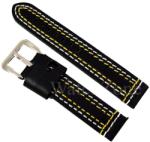  Curea Ceas Piele Cusatura Dubla 20mm 22mm 24mm Alb - Galben WZ1474 (WZ1474)