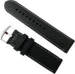  Curea Neagră Silicon, cusătură albă - 22mm (WZ2723)