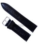  Curea de Ceas Piele Neagră - Imprimeu Șarpe - Textură Fină Lucioasă - 12/14/16/18/20/22/24 mm - WZ614 (WZ614)