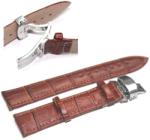  Curea Piele Naturală Maro cu Sistem Deployant - Textură Crocodil, 18/20/22/24mm (C004)