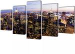 vidaXL Set tablouri pânză cu vedere panoramică orizont New York, 100 x 50 cm (241546)