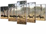 vidaXL Set tablouri imprimate pe pânză Zebre 200 x 50 cm (241582)
