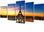 vidaXL Set de tablouri imprimate pe pânză Turnul Eiffel 100 x 50 cm (241559) - vidaxl