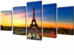 vidaXL Set de tablouri imprimate pe pânză Turnul Eiffel 100 x 50 cm (241559)