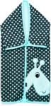 Womar Zaffiro Paturica multifunctionala cu broderie Girafa Womar Zaffiro, 90 x 90 cm, Gri/Turcoaz (AN-OWZF-04GR_Gri Inchis/Turcoaz) Lenjerii de pat bebelusi‎, patura bebelusi