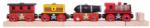 Bigjigs Toys Trenuletul piratilor BigJigs, 3 vagoane, 2 sine, 27 cm (BJT473) Trenulet
