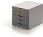 DURABLE Irattároló, műanyag, 5 fiókos, DURABLE VARICOLOR® 5 , szürke (DB760527) - papirdepo