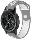 iUni Curea ceas Smartwatch Samsung Galaxy Watch 46mm, Samsung Watch Gear S3, iUni 22 mm Silicon Sport Grey-White (512834)