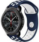 iUni Curea ceas Smartwatch Samsung Galaxy Watch 46mm, Samsung Watch Gear S3, iUni 22 mm Silicon Sport Blue-White (512889)