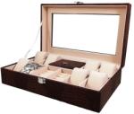 WatchBox Caseta Ceasuri si Bijuterii Piele Ecologica Maro / Alba Imprimeu Crocodil Marjorie WZ2245 (WZ22455)