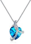 Luna Collection Lantisor si Pandantiv Blue Ocean cu Swarovski® Crystals + cutie LED