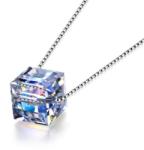 Luna Collection Lantisor si Pandantiv " CUBIX" cu Swarovski® Crystals + Cutie LED