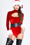 Prime Stoys Velvet Christmas Belle Cutout Bodysuit
