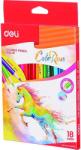 Deli Creioane colorate 18 culori Deli ColoRun C003 10 (DLEC00310)