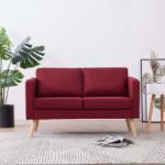 vidaXL Canapea cu 2 locuri, roșu, material textil (281363) Canapea