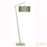 IT'S ABOUT ROMI Lampadar cu cadru din bambus si abajur din tesatura in, Andes natur/ verde ANDES/F/4723/GF (ANDES/F/4723/GF)