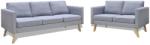 vidaXL Set canapele cu 2 locuri și 3 locuri, textil, gri deschis (272193) Canapea
